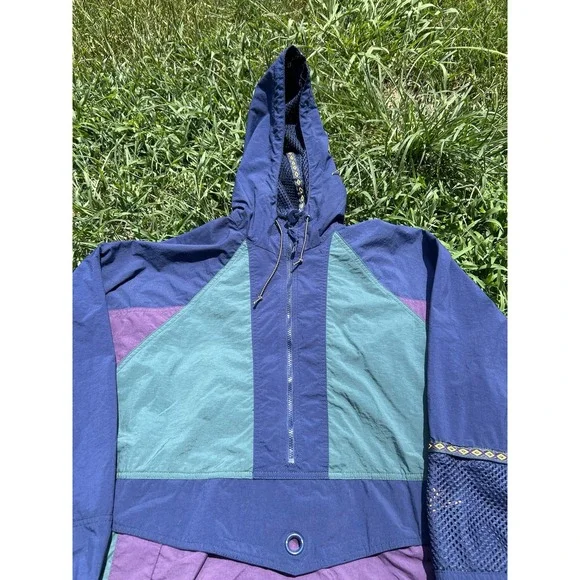 Vintage 90's Nike Color Block Anorak Parka Mens XL Windbreaker Hoodie
